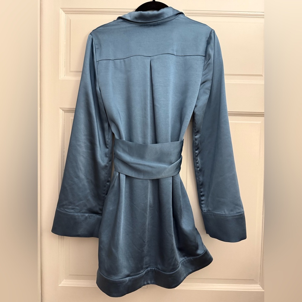 Camila Coelho Blue Satin Mini Dress - Picture 3 of 6